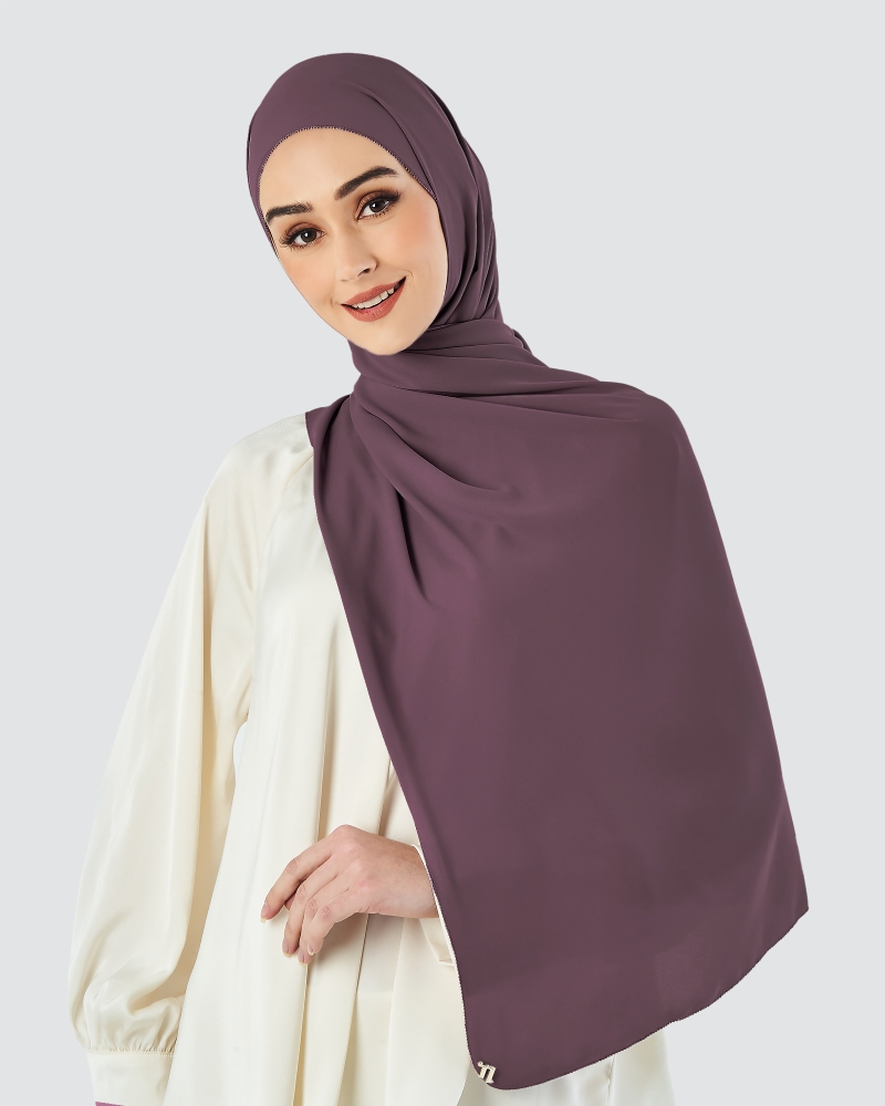Image of EILA CHIFFON SHAWL - GRAPE