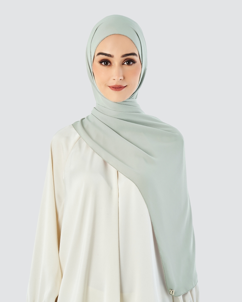 Image of EILA CHIFFON SHAWL - ICE GREY