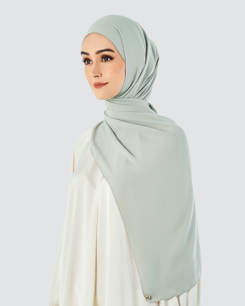 Image of EILA CHIFFON SHAWL - ICE GREY