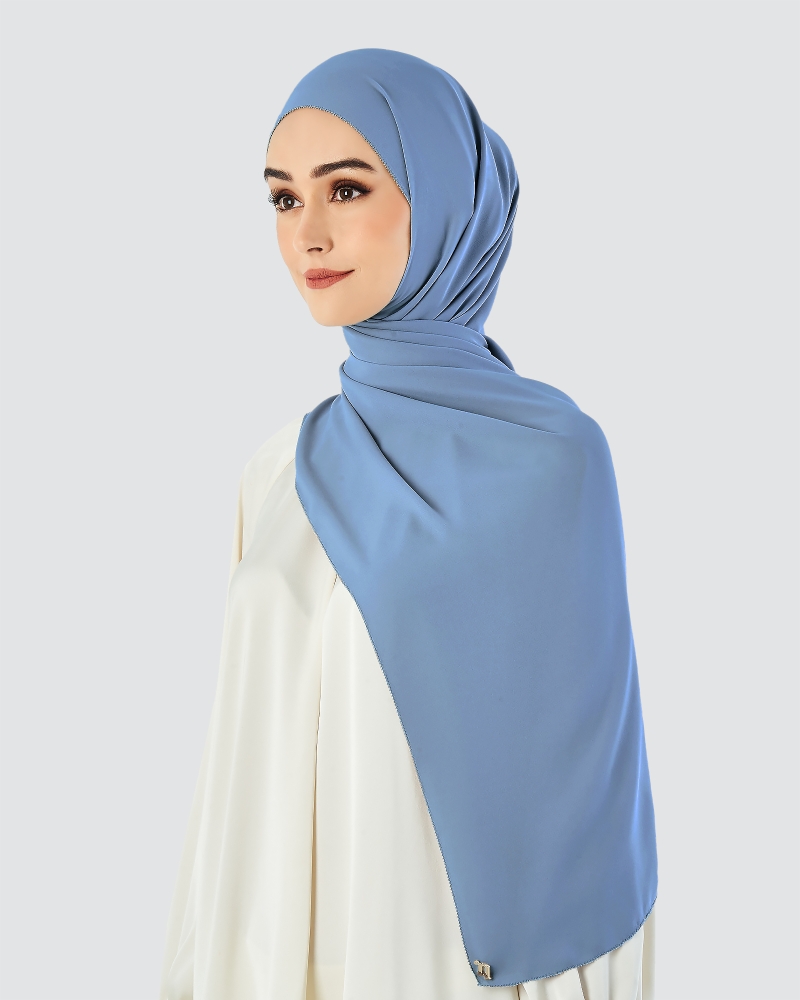 Image of EILA CHIFFON SHAWL - LAVENDER BLUE