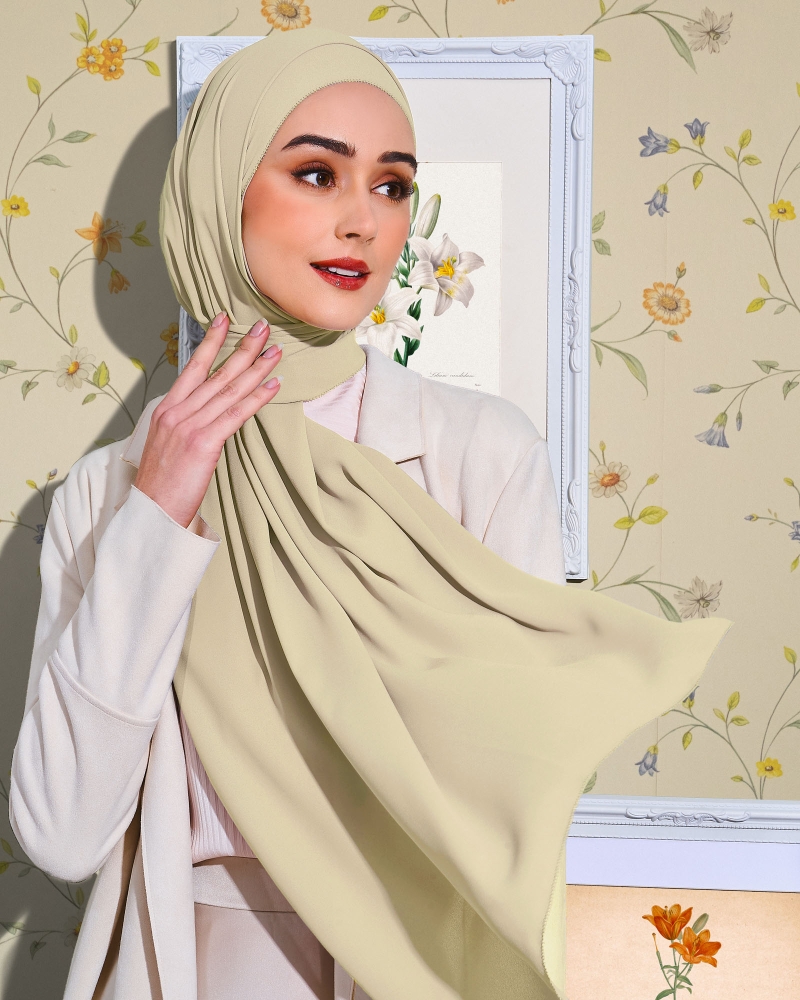 EILA CHIFFON SHAWL - MARZIPAN