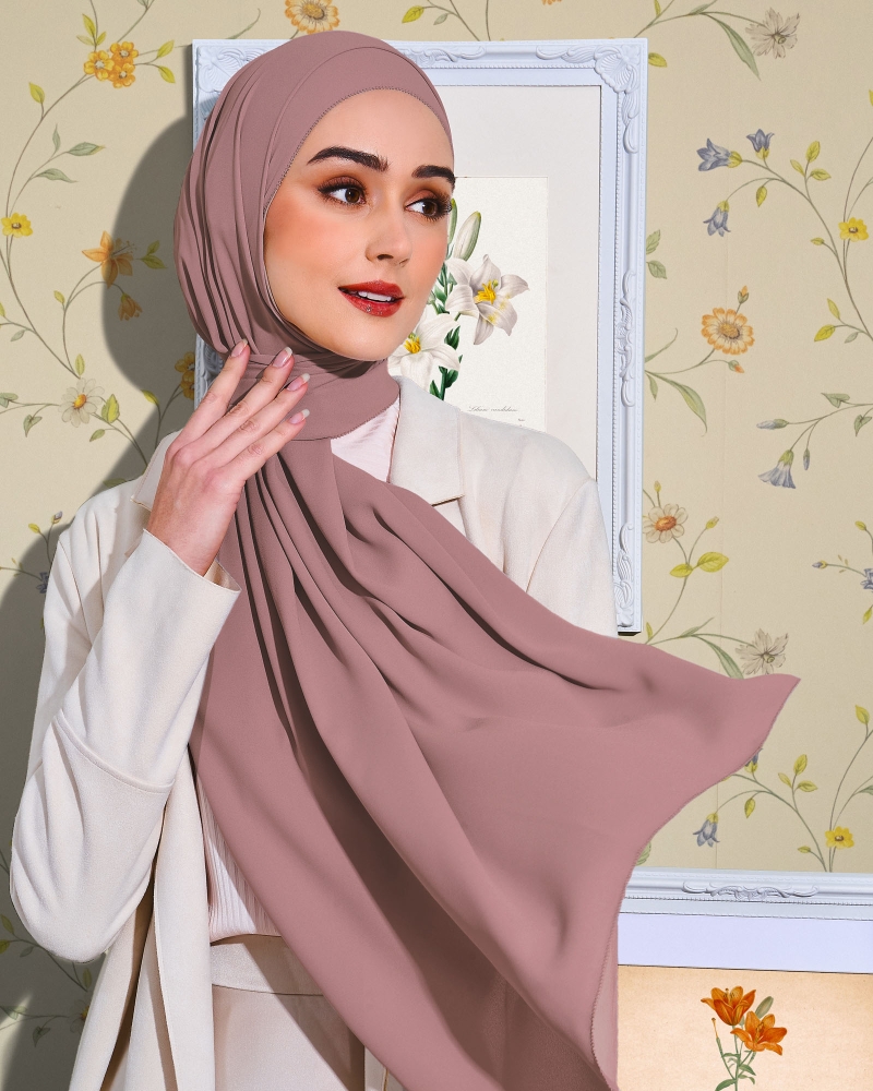 EILA CHIFFON SHAWL - MAUVE ROSE