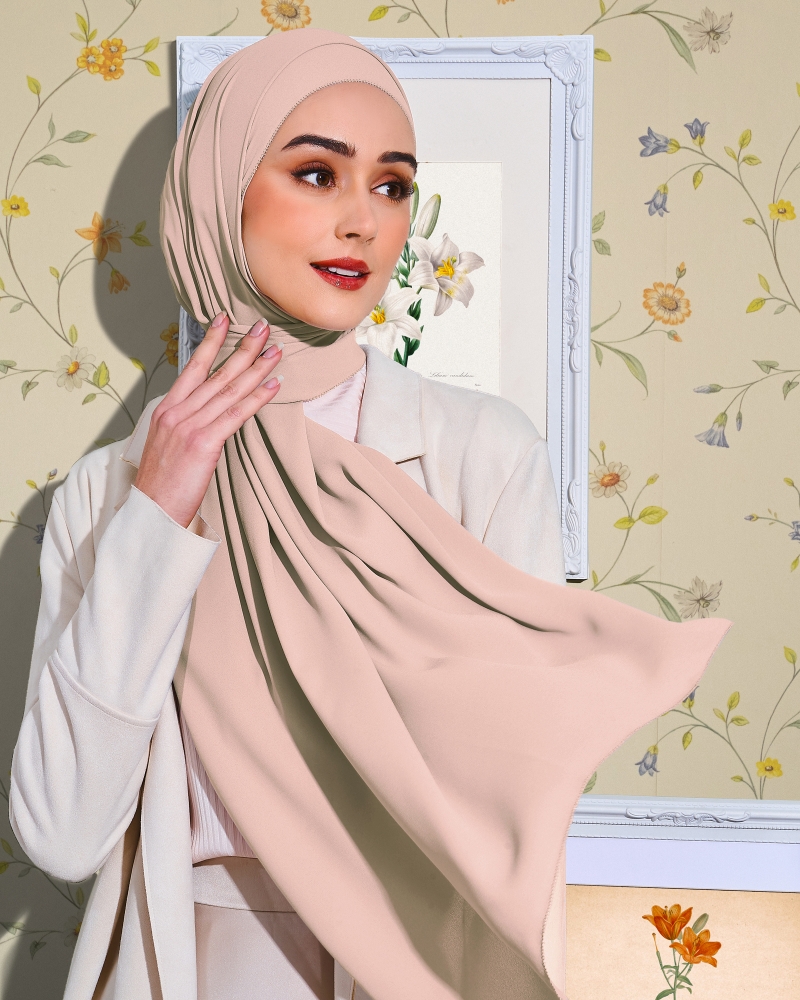Image of EILA CHIFFON SHAWL - MELON