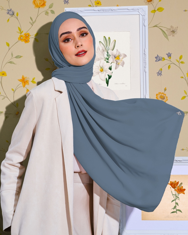 EILA CHIFFON SHAWL - OCEAN MIST