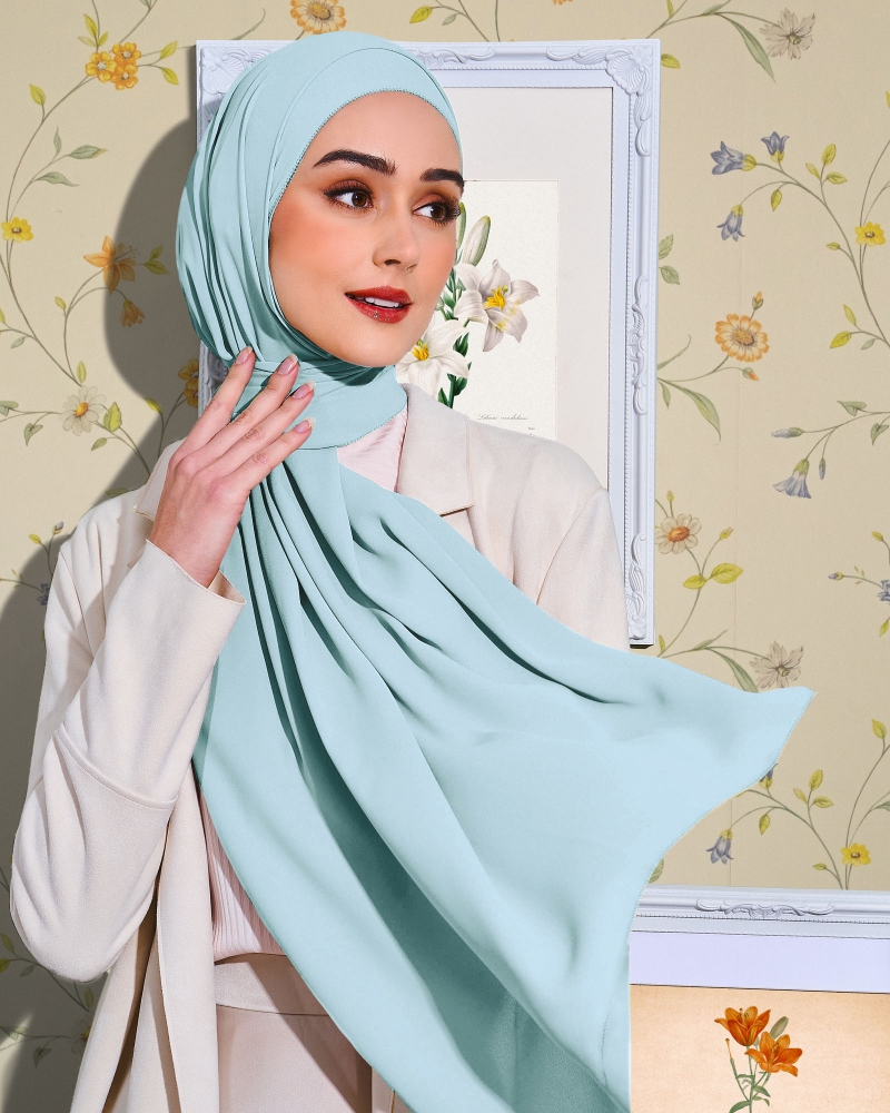 Image of EILA CHIFFON SHAWL - SEA