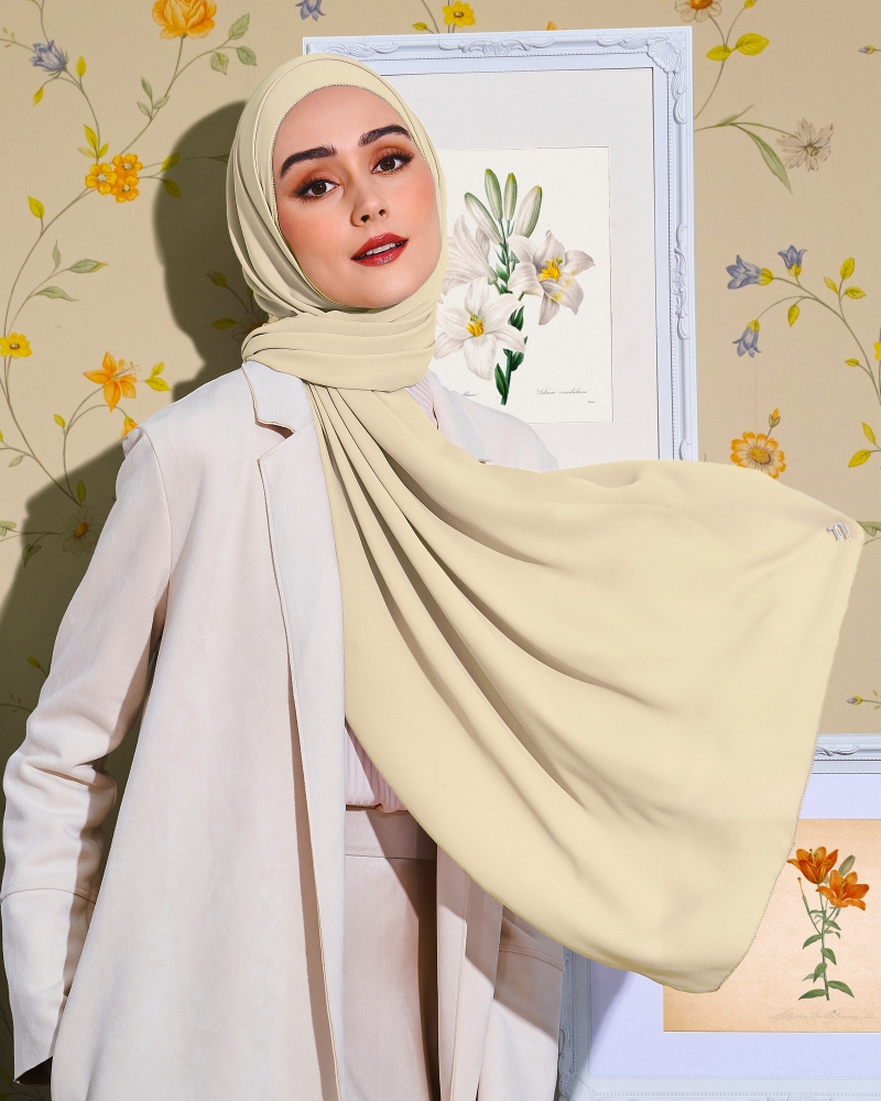 Image of EILA CHIFFON SHAWL - VANILLA