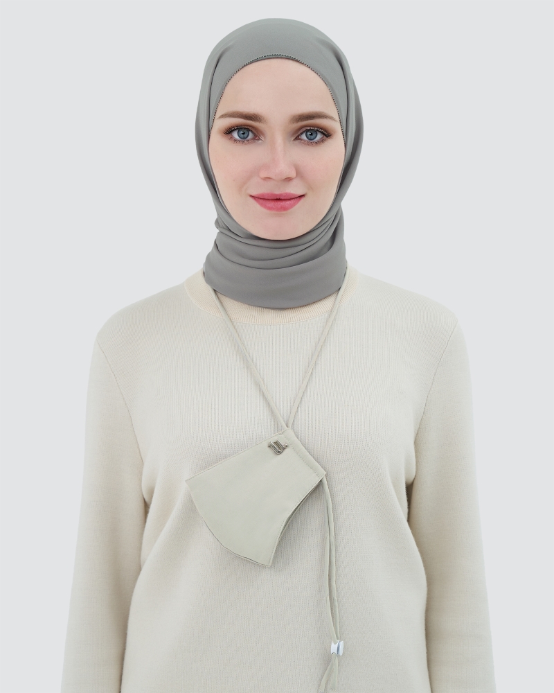 Image of 3-PLY COTTON FACE MASK - ADJUSTABLE HEADLOOP - LIGHT GREY