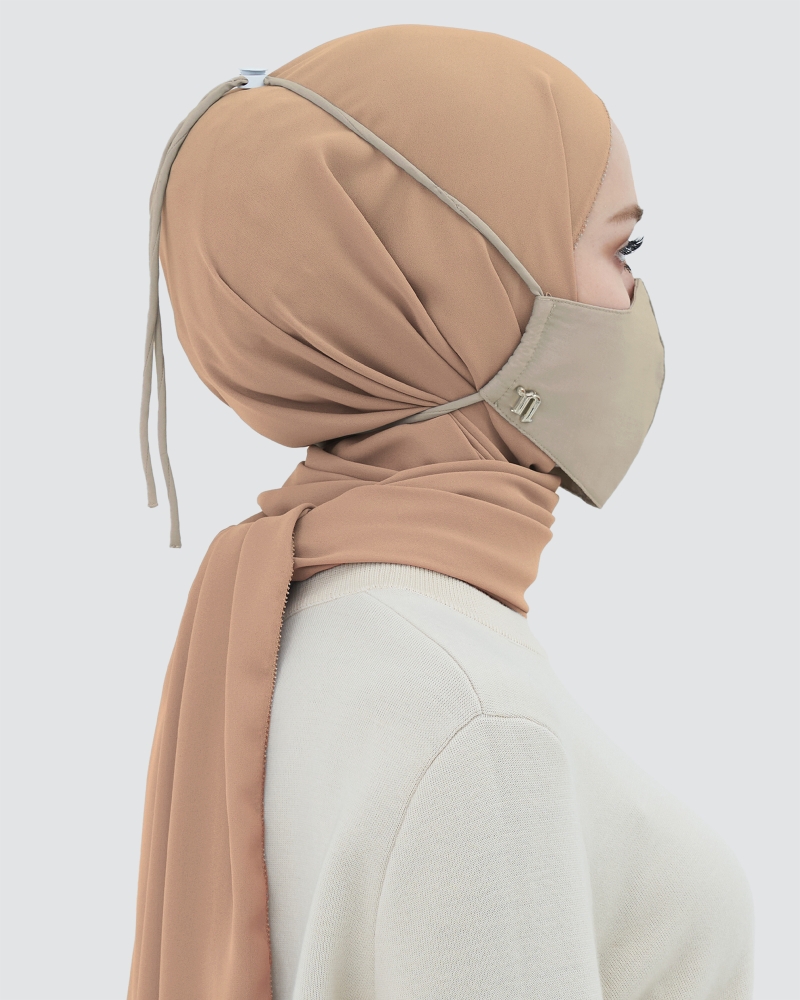 Image of 3-PLY COTTON FACE MASK - ADJUSTABLE HEADLOOP - OAK