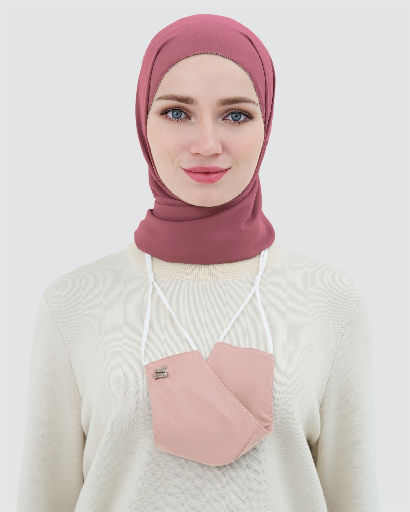 Image of 3-PLY COTTON FACE MASK - ADJUSTABLE STRAP - BLUSH