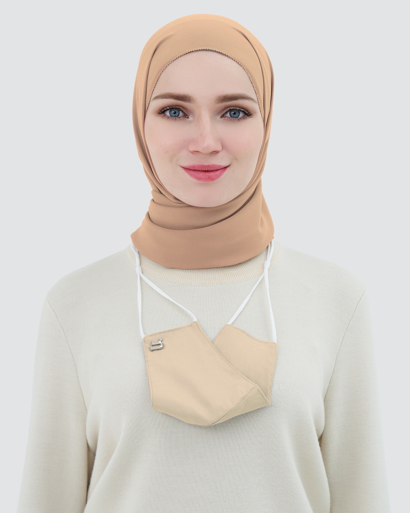 Image of 3-PLY COTTON FACE MASK - ADJUSTABLE STRAP - CREAM