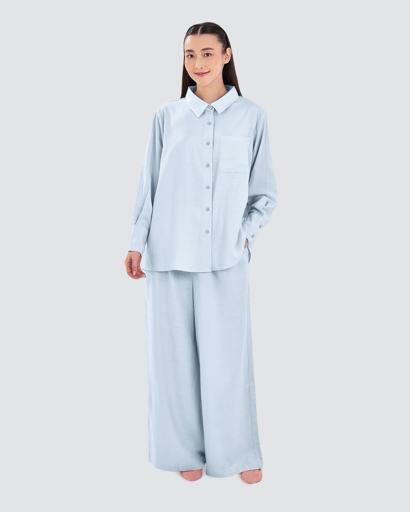Image of FAYE LINEN SHIRT - SKY BLUE