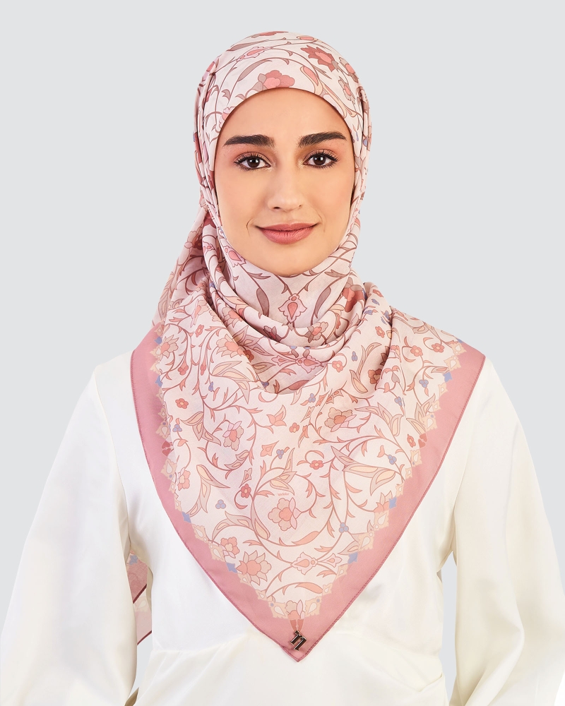Image of FREESIA COTTON VOILE SQUARE - ROSY