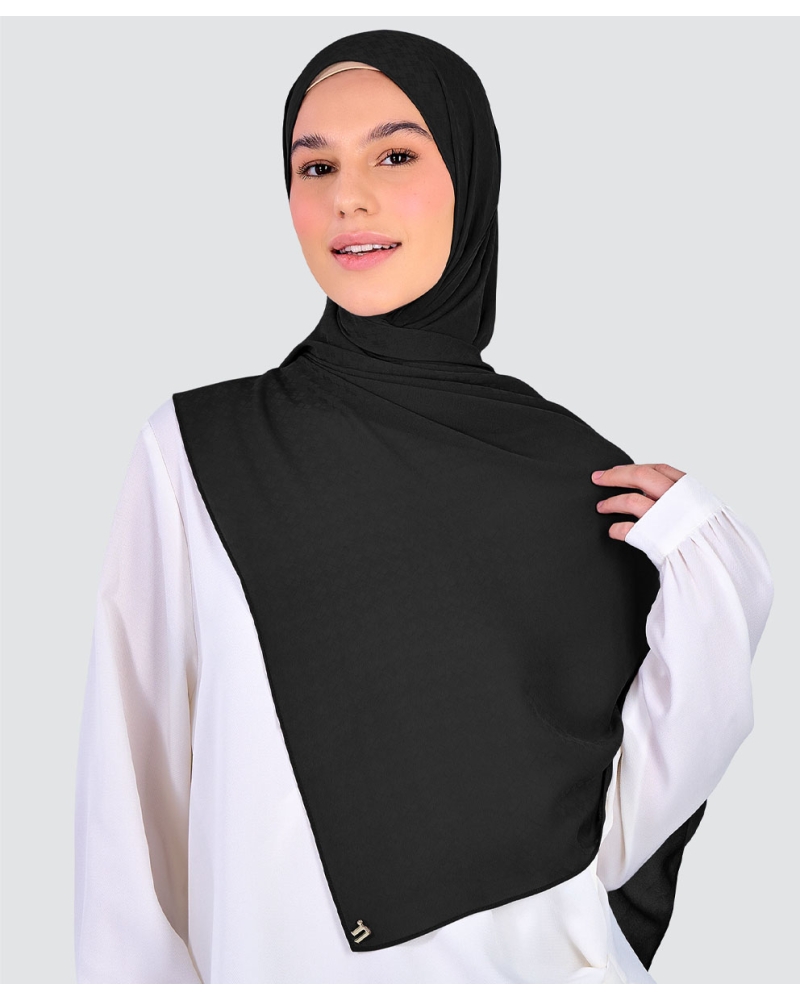 Image of GAIA CHIFFON SHAWL - BLACK