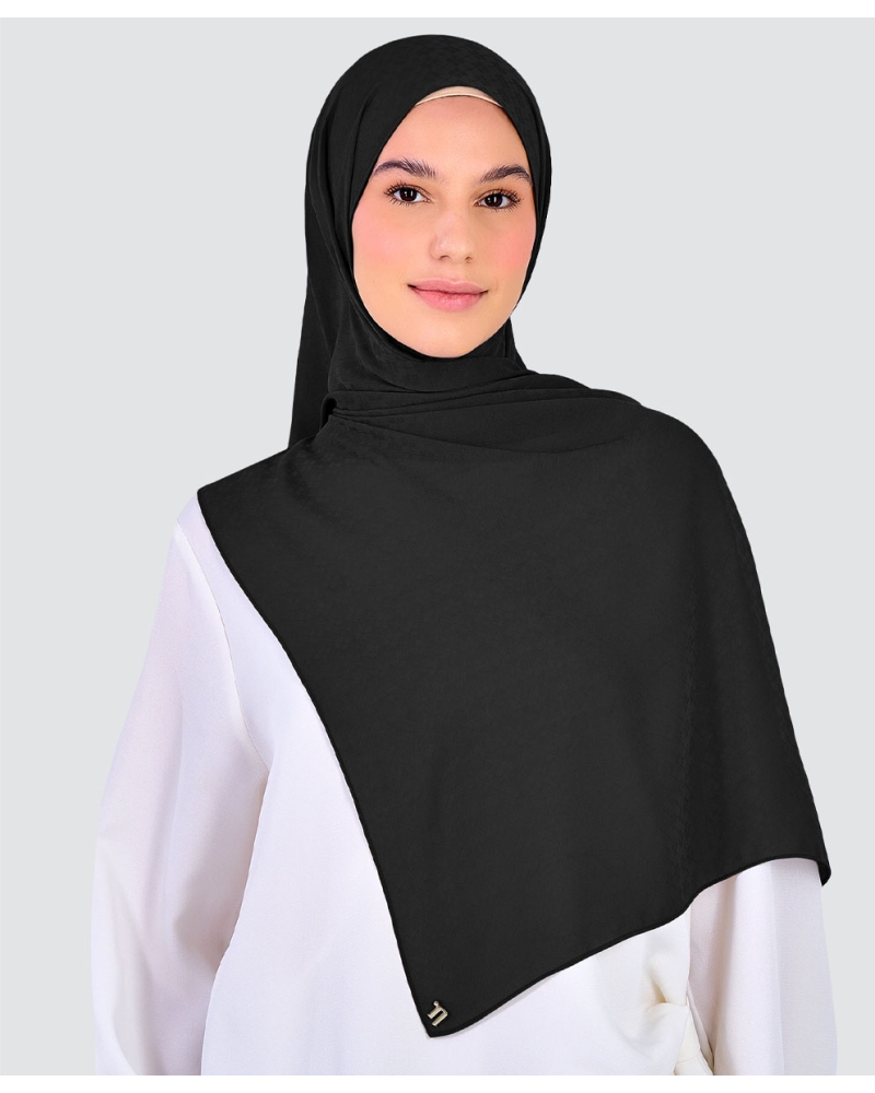 Image of GAIA CHIFFON SHAWL - BLACK