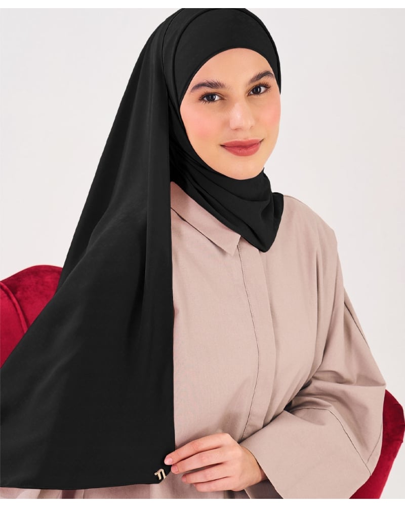 GAIA CHIFFON SHAWL - BLACK