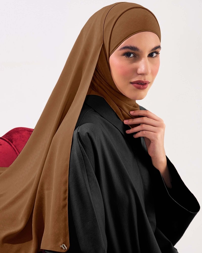 GAIA CHIFFON SHAWL - BROWN