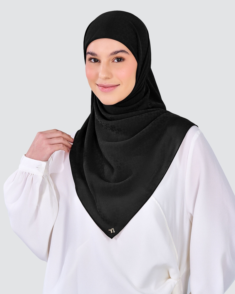 Image of GAIA CHIFFON SQUARE - BLACK