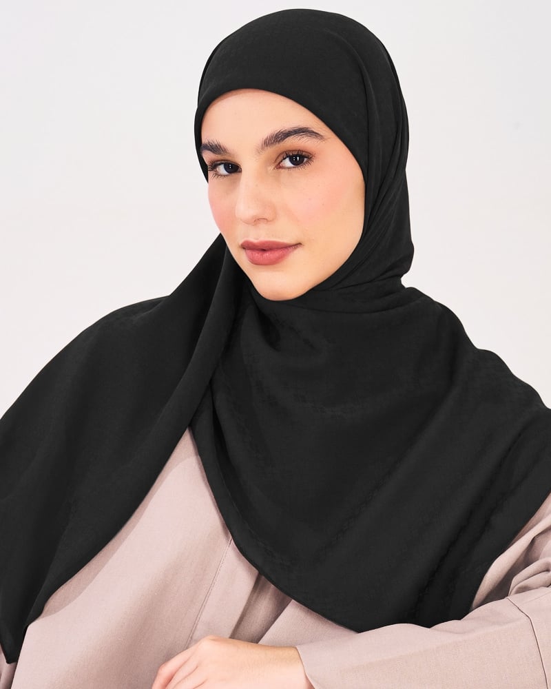 GAIA CHIFFON SQUARE - BLACK