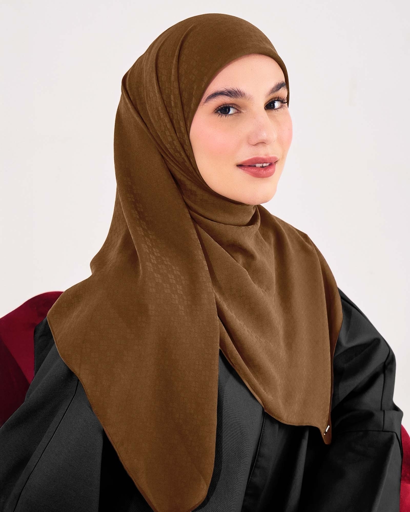 GAIA CHIFFON SQUARE - BROWN