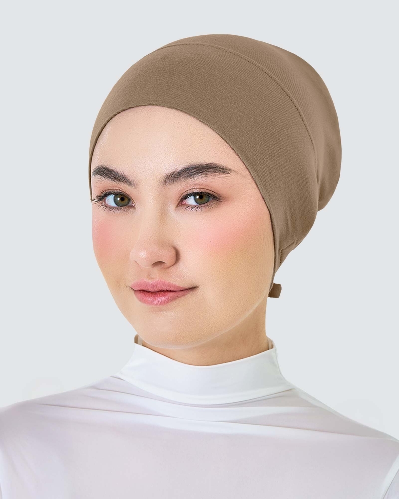 Image of INNER DRAWSTRING SNOWCAP - BROWN