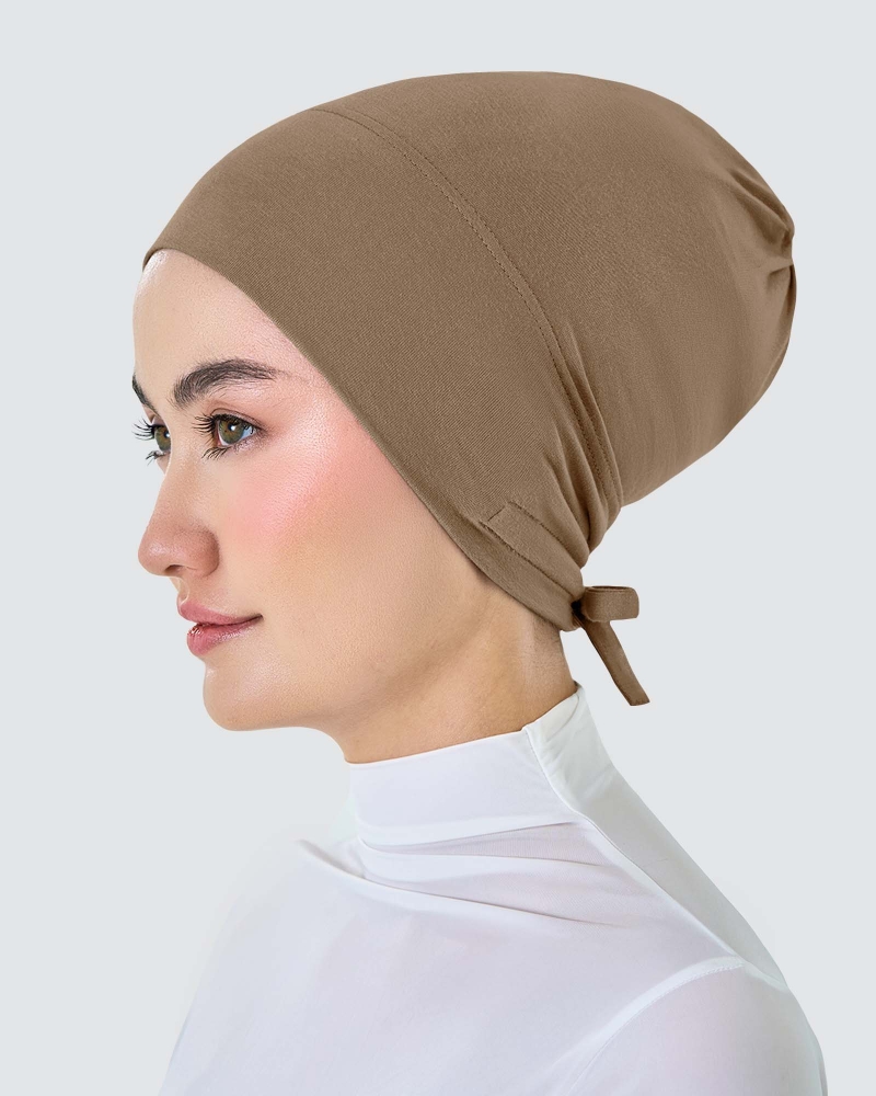 Image of INNER DRAWSTRING SNOWCAP - BROWN