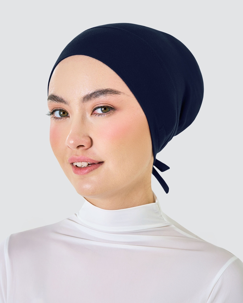 Image of INNER DRAWSTRING SNOWCAP - NAVY BLUE