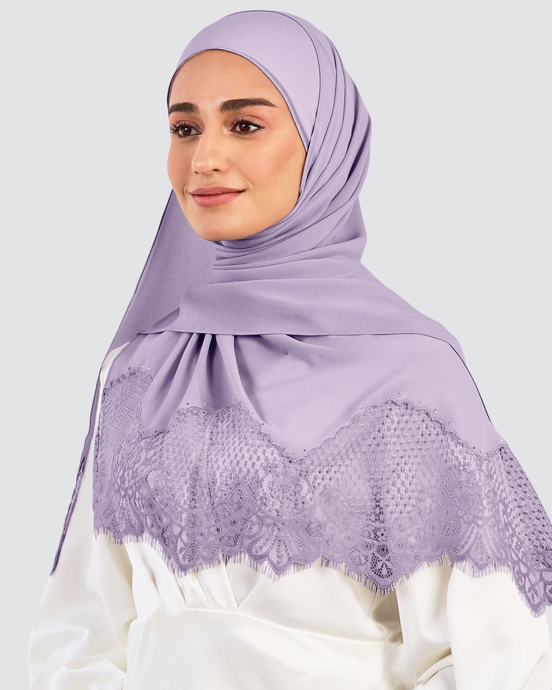 Image of JANNA LACE CRYSTAL SHAWL - WATERLILY