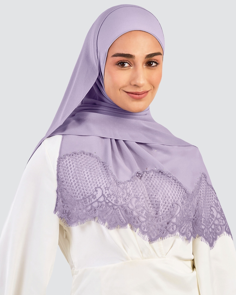 Image of JANNA LACE CRYSTAL SHAWL - WATERLILY