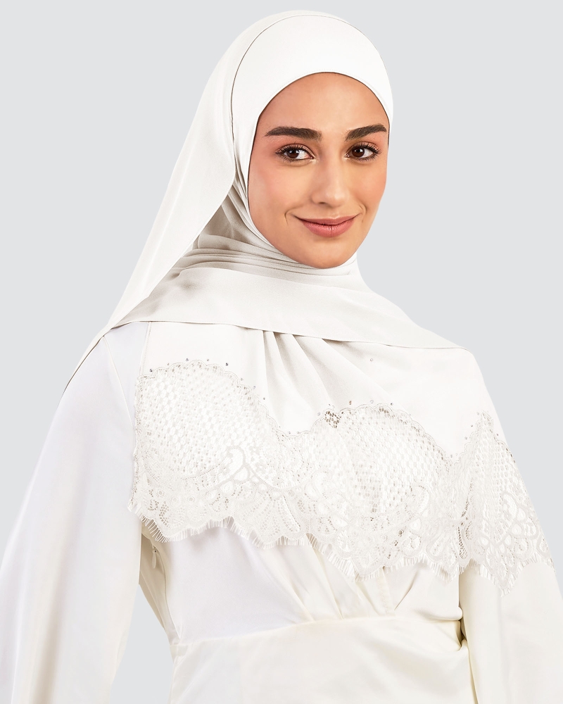 Image of JANNA LACE CRYSTAL SHAWL - WHITE