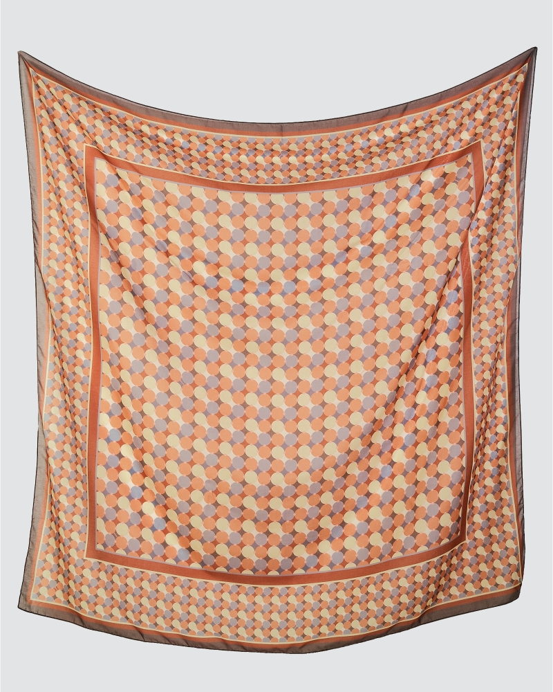KALEIDOSCOPE COTTON VOILE SQUARE - GINGER