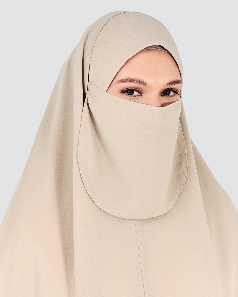 Image of KHAYLA CRYSTAL KHIMAR - LATTE