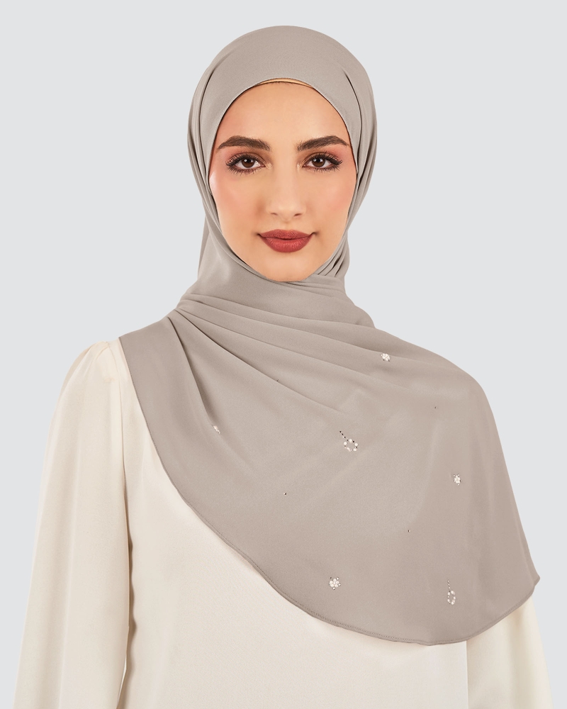 Image of LADY GRACE CRYSTAL CHIFFON SHAWL - KOALA