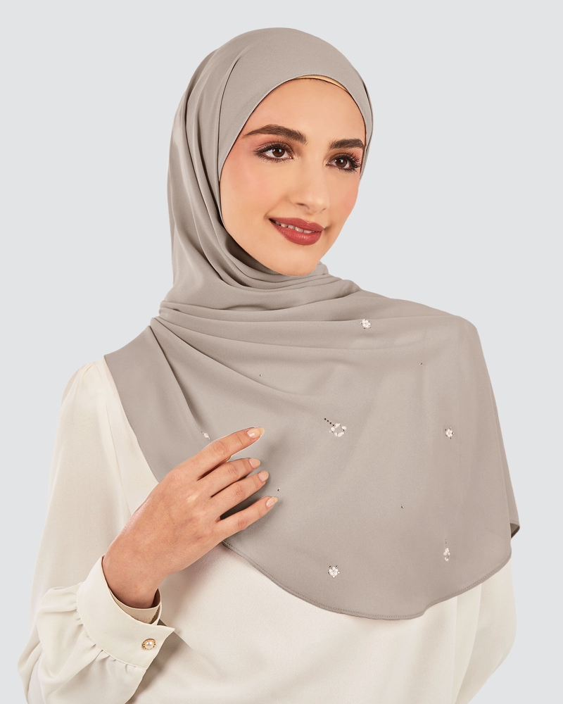 Image of LADY GRACE CRYSTAL CHIFFON SHAWL - KOALA