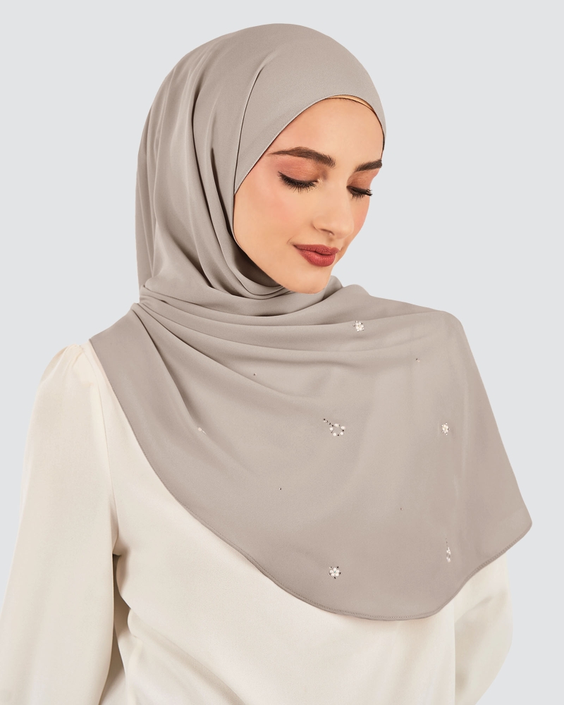 Image of LADY GRACE CRYSTAL CHIFFON SHAWL - KOALA