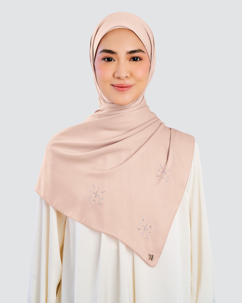 Image of LADY MARISA CRYSTAL MATTE SATIN SHAWL - LOTUS
