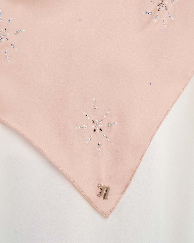 Image of LADY MARISA CRYSTAL MATTE SATIN SHAWL - LOTUS