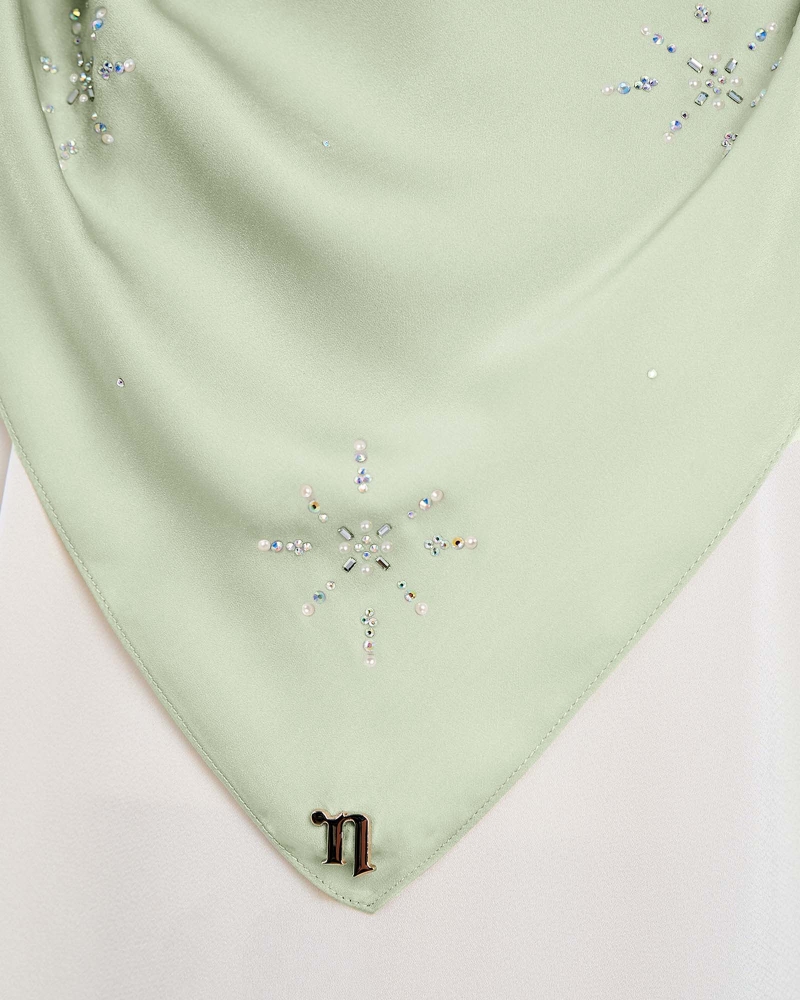 Image of LADY MARISA CRYSTAL MATTE SATIN SQUARE - PEPPERMINT