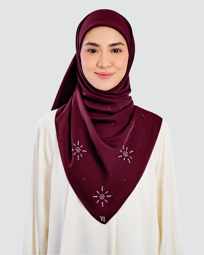 Image of LADY MARISA CRYSTAL MATTE SATIN SQUARE - RUBY