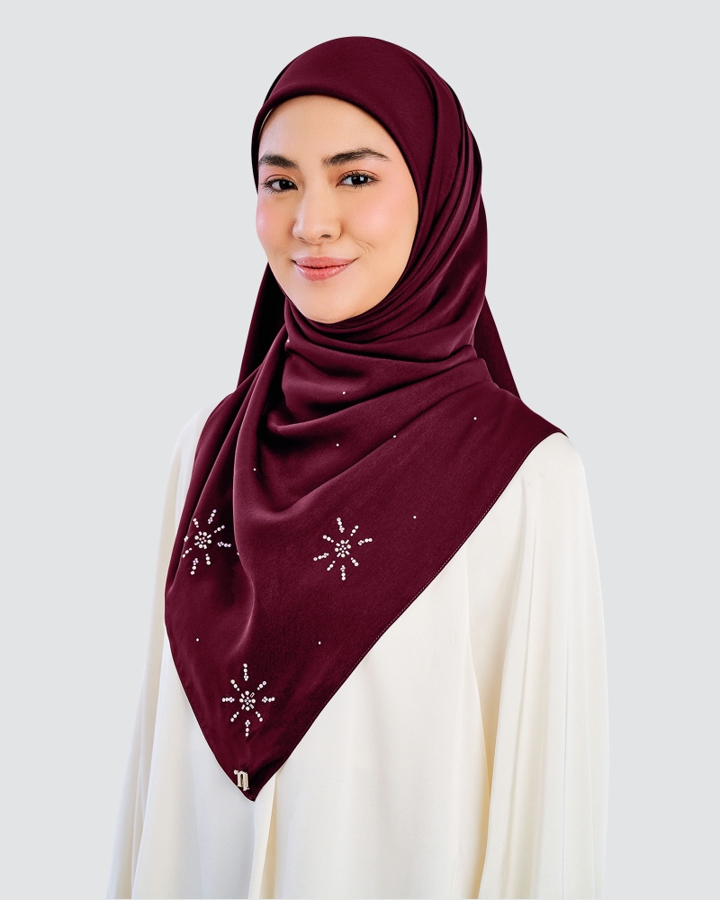 Image of LADY MARISA CRYSTAL MATTE SATIN SQUARE - RUBY