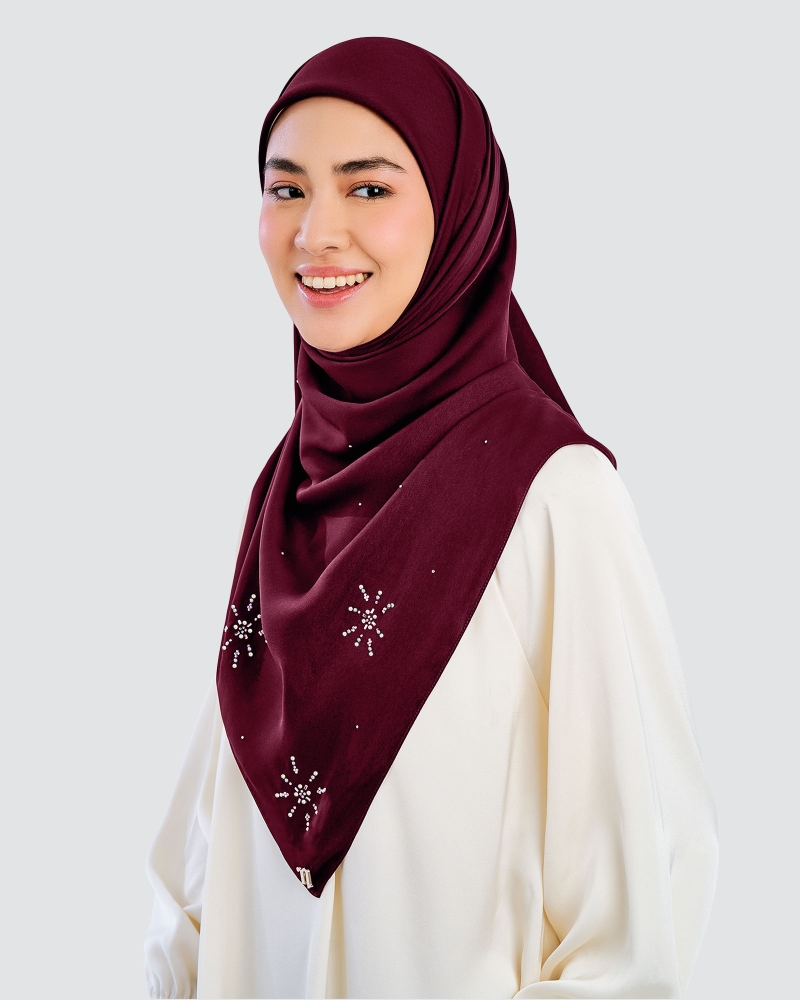 Image of LADY MARISA CRYSTAL MATTE SATIN SQUARE - RUBY