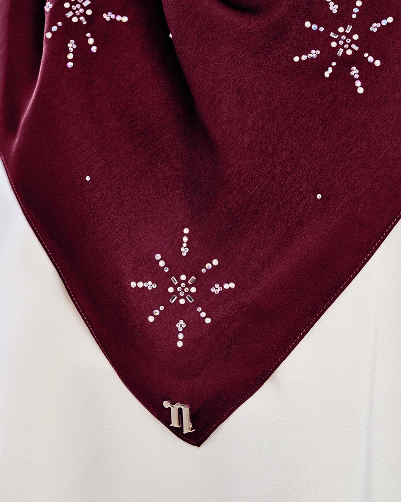 Image of LADY MARISA CRYSTAL MATTE SATIN SQUARE - RUBY