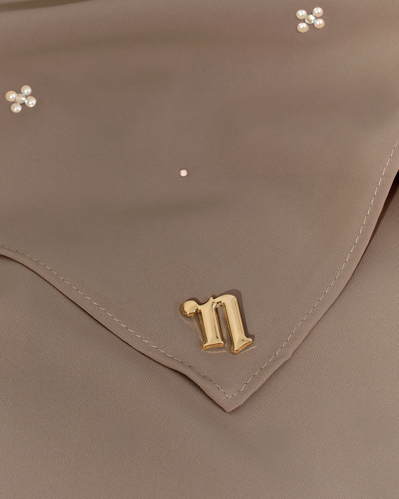 Image of LADY MAYA MATTE SATIN SHAWL - COCOA