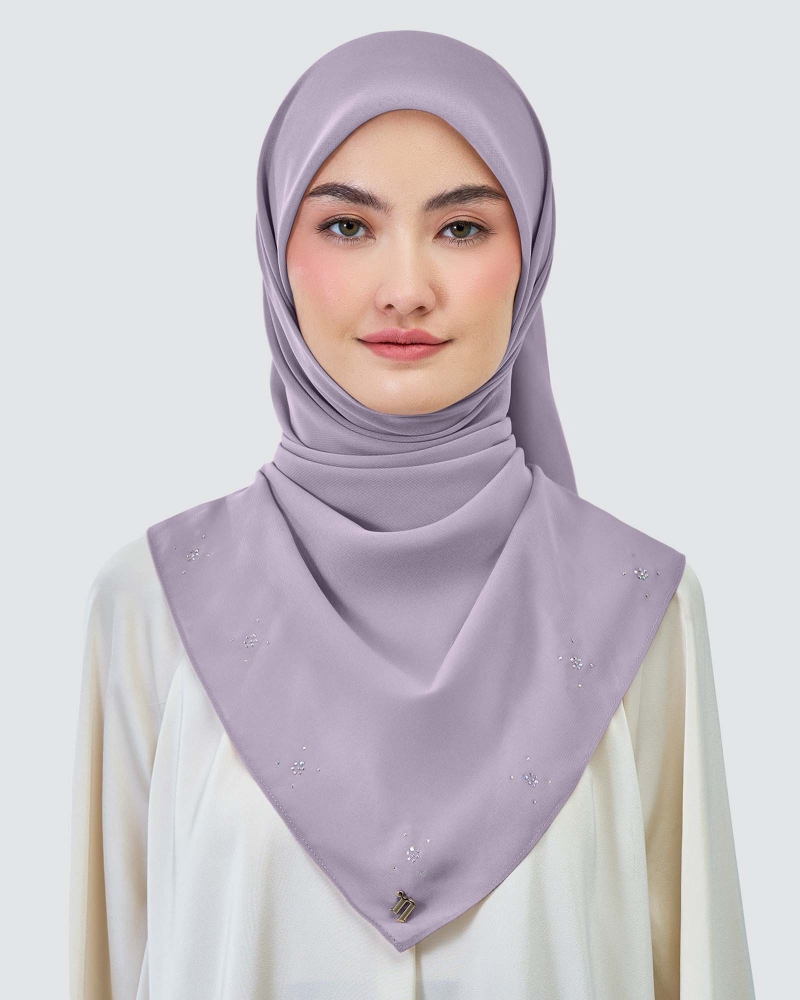 Image of LADY REINA WOOL CHIFFON SQUARE - ORCHID