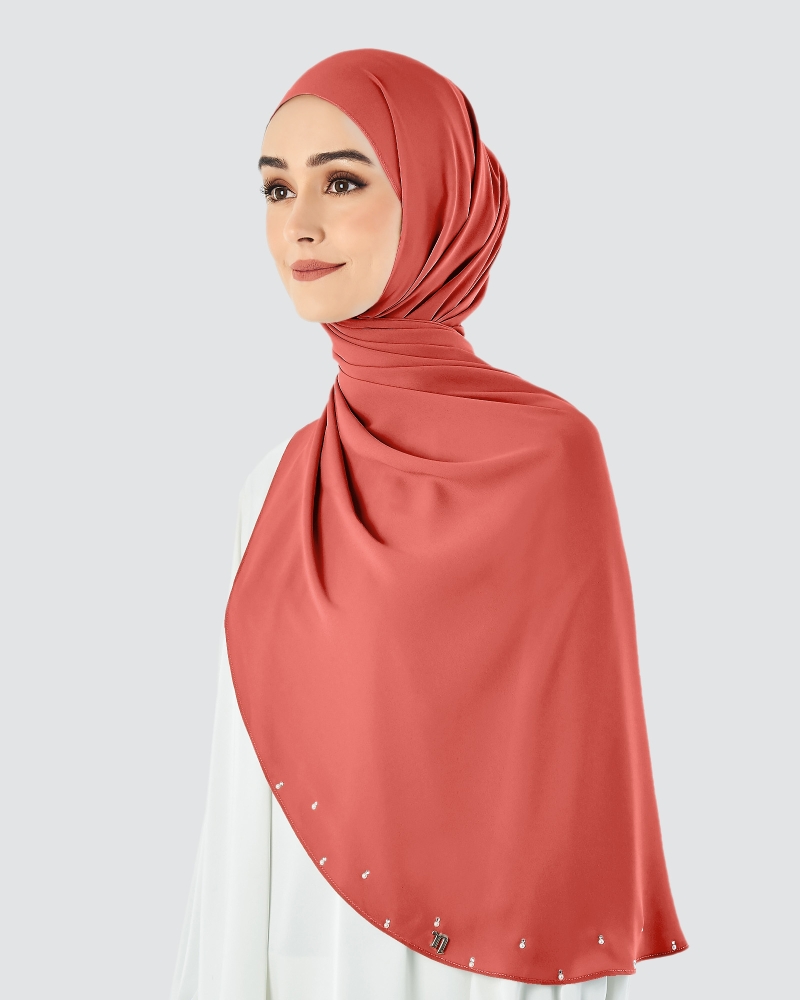 Image of LADY WARDA CRYSTAL CHIFFON SHAWL - ROSE