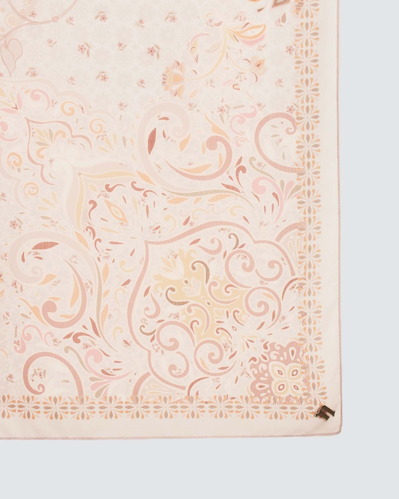 Image of LAKARAN COTTON VOILE SQUARE - ZAFRAN