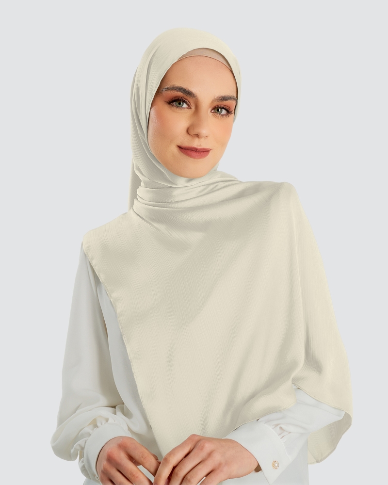 LAURA LINE SATIN SHAWL - IVORY