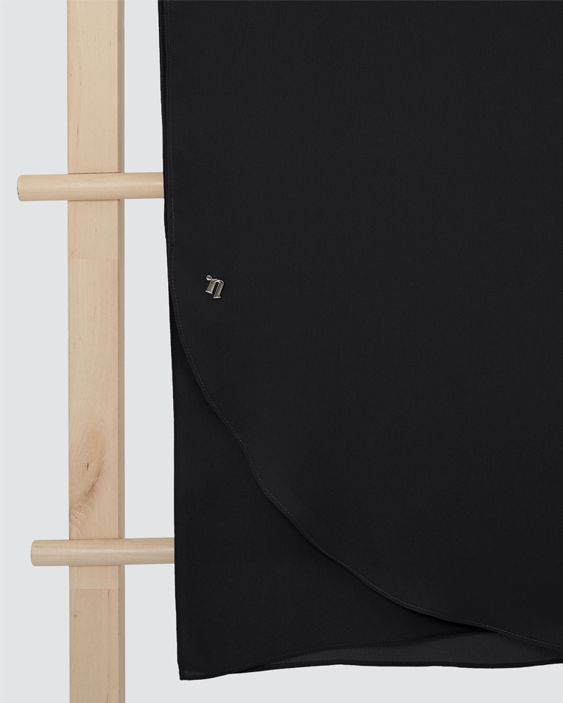Image of LONG CHIFFON SHAWL - BLACK