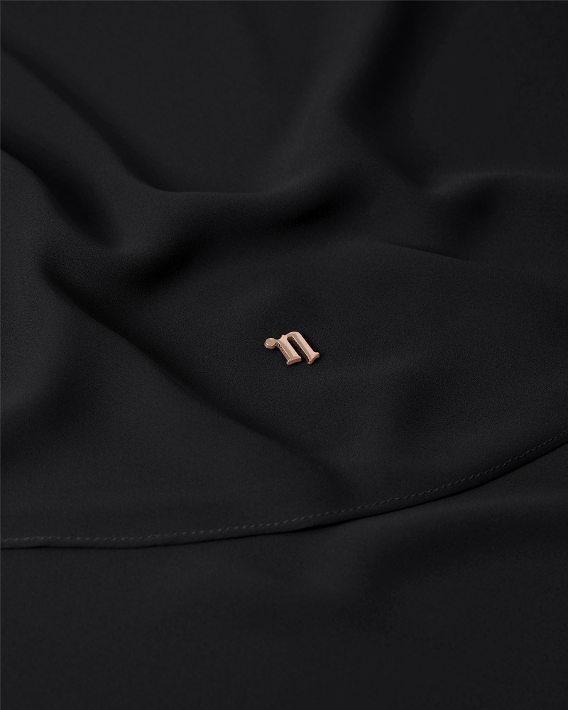 Image of LONG CHIFFON SHAWL - BLACK