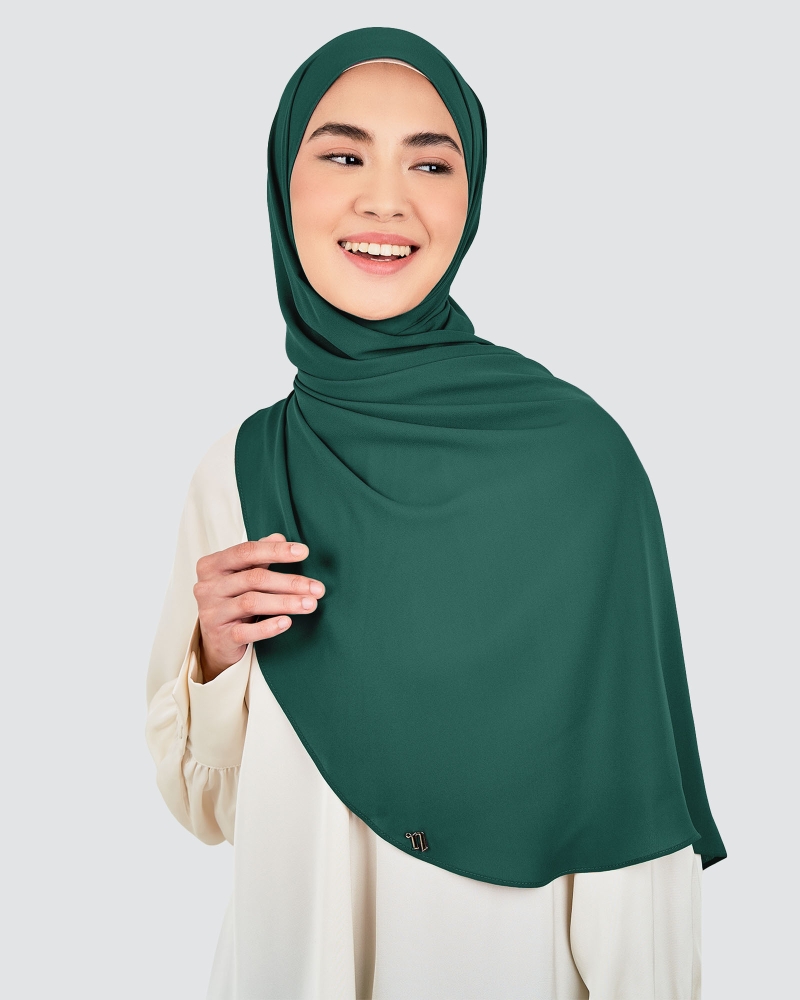 Image of LONG CHIFFON SHAWL - DEEP TEAL