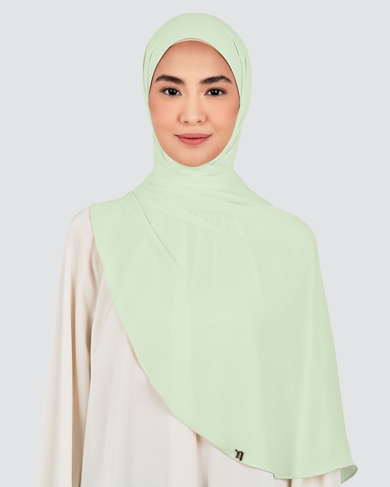 Image of LONG CHIFFON SHAWL - HONEYDEW